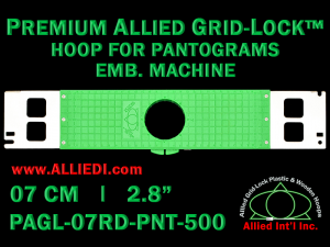 7 cm (2.8 inch) Round Premium Allied Grid-Lock Plastic Embroidery Hoop - Pantograms 500