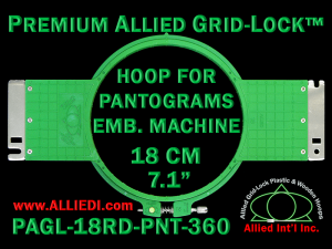 18 cm (7.1 inch) Round Premium Allied Grid-Lock Plastic Embroidery Hoop - Pantograms 360