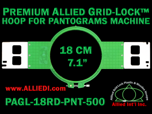 18 cm (7.1 inch) Round Premium Allied Grid-Lock Plastic Embroidery Hoop - Pantograms 500
