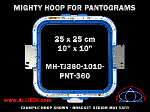 Pantograms 10 x 10 inch (25 x 25 cm) Square Magnetic Mighty Hoop for 360 mm Sew Field / Arm Spacing