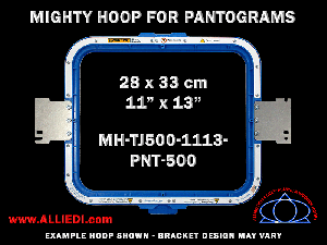 Pantograms 11 x 13 inch (28 x 33 cm) Rectangular Magnetic Mighty Hoop for 500 mm Sew Field / Arm Spacing