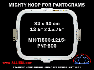 Pantograms 12.5 x 15.75 inch (32 x 40 cm) Rectangular Magnetic Mighty Hoop for 500 mm Sew Field / Arm Spacing