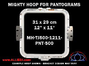Pantograms 12 x 11 inch (31 x 29 cm) Rectangular Magnetic Mighty Hoop for 500 mm Sew Field / Arm Spacing