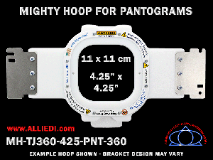 Pantograms 4.25 x 4.25 inch (11 x 11 cm) Square Magnetic Mighty Hoop for 360 mm Sew Field / Arm Spacing