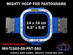 Pantograms 5.5 x 5.5 inch (14 x 14 cm) Square Magnetic Mighty Hoop for 360 mm Sew Field / Arm Spacing