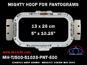 Pantograms 5 x 10.25 inch (13 x 26 cm) Horizontal Rectangular Magnetic Mighty Hoop for 500 mm Sew Field / Arm Spacing
