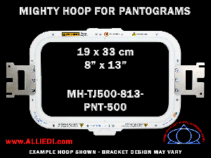 Pantograms 8 x 13 inch (19 x 33 cm) Rectangular Magnetic Mighty Hoop for 500 mm Sew Field / Arm Spacing