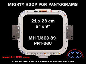 Pantograms 8 x 9 inch (21 x 23 cm) Rectangular Magnetic Mighty Hoop for 360 mm Sew Field / Arm Spacing