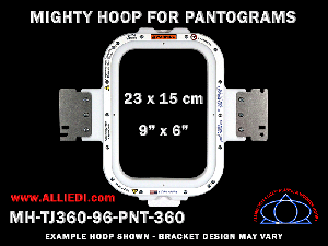 Pantograms 9 x 6 inch (23 x 15 cm) Vertical Rectangular Magnetic Mighty Hoop for 360 mm Sew Field / Arm Spacing