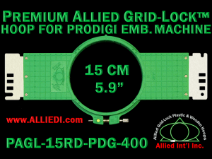 15 cm (5.9 inch) Round Premium Allied Grid-Lock Plastic Embroidery Hoop - Prodigi 400