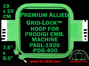 19 x 20 cm (7.5 x 8 inch) Rectangular Premium Allied Grid-Lock Plastic Embroidery Hoop - Prodigi 400