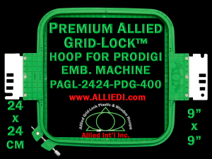 24 x 24 cm (9 x 9 inch) Square Premium Allied Grid-Lock Plastic Embroidery Hoop - Prodigi 400