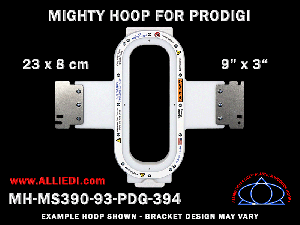 Prodigi 9 x 3 inch (23 x 8 cm) Vertical Rectangular Magnetic Mighty Hoop for 394 mm Sew Field / Arm Spacing