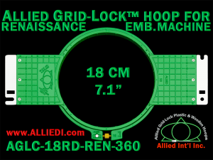 18 cm (7.1 inch) Round Allied Grid-Lock (New Design) Plastic Embroidery Hoop - Renaissance 360