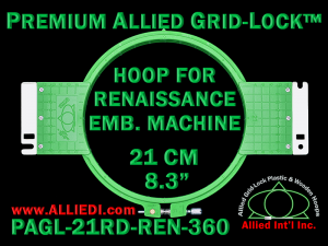 21 cm (8.3 inch) Round Premium Allied Grid-Lock Plastic Embroidery Hoop - Renaissance 360
