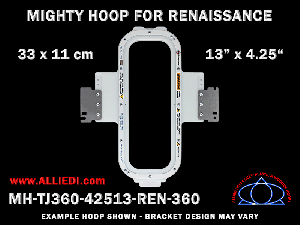 Renaissance 13 x 4.25 inch (33 x 11 cm) Vertical Rectangular Magnetic Mighty Hoop for 360 mm Sew Field / Arm Spacing