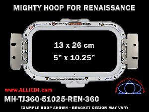 Renaissance 5 x 10.25 inch (13 x 26 cm) Horizontal Rectangular Magnetic Mighty Hoop for 360 mm Sew Field / Arm Spacing