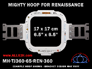 Renaissance 6.5 x 6.5 inch (17 x 17 cm) Square Magnetic Mighty Hoop for 360 mm Sew Field / Arm Spacing