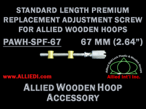 67 mm (2.64 inch) Knurled Replacement Hoop Adjustment Screw for Allied Wooden Embroidery Hoops