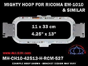 Ricoma EM-1010 4.25 x 13 inch (11 x 33 cm) Horizontal Rectangular Magnetic Mighty Hoop