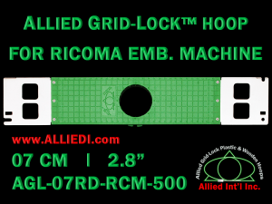 7 cm (2.8 inch) Round Allied Grid-Lock Plastic Embroidery Hoop - Ricoma 500