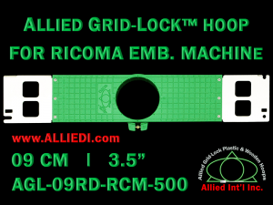 9 cm (3.5 inch) Round Allied Grid-Lock Plastic Embroidery Hoop - Ricoma 500
