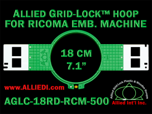 18 cm (7.1 inch) Round Allied Grid-Lock (New Design) Plastic Embroidery Hoop - Ricoma 500