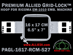 Ricoma EM-1010 16 x 17 cm (6.5 x 7 inch) Rectangular Premium Allied Grid-Lock Embroidery Hoop