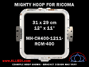Ricoma 12 x 11 inch (31 x 29 cm) Rectangular Magnetic Mighty Hoop for 400 mm Sew Field / Arm Spacing