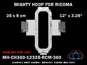 Ricoma 12 x 3.25 inch (30 x 8 cm) Vertical Rectangular Magnetic Mighty Hoop for 360 mm Sew Field / Arm Spacing
