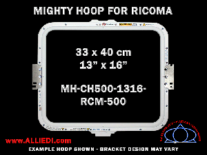 Ricoma 13 x 16 inch (33 x 40 cm) Rectangular Magnetic Mighty Hoop for 500 mm Sew Field / Arm Spacing