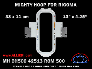 Ricoma 13 x 4.25 inch (33 x 11 cm) Vertical Rectangular Magnetic Mighty Hoop for 500 mm Sew Field / Arm Spacing