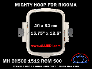 Ricoma 15.75 x 12.5 inch (40 x 32 cm) Vertical Rectangular Magnetic Mighty Hoop for 500 mm Sew Field / Arm Spacing