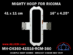 Ricoma 16 x 4.25 inch (41 x 11 cm) Vertical Magnetic Mighty Hoop for 360 mm Sew Field / Arm Spacing