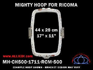 Ricoma 17 x 11 inch (43 x 28 cm) Vertical Rectangular Magnetic Mighty Hoop for 500 mm Sew Field / Arm Spacing