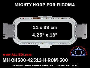 Ricoma 4.25 x 13 inch (11 x 33 cm) Horizontal Magnetic Mighty Hoop for 500 mm Sew Field / Arm Spacing