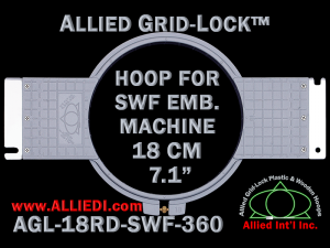 18 cm (7.1 inch) Round Allied Grid-Lock Plastic Embroidery Hoop - SWF 360