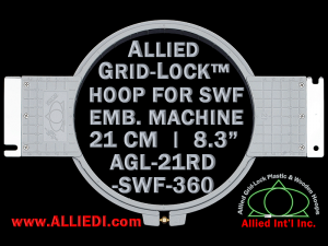 21 cm (8.3 inch) Round Allied Grid-Lock Plastic Embroidery Hoop - SWF 360