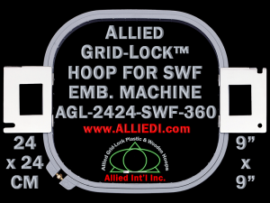 24 x 24 cm (9 x 9 inch) Square Allied Grid-Lock Plastic Embroidery Hoop - SWF 360