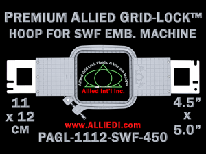 11 x 12 cm (4.5 x 5 inch) Rectangular Premium Allied Grid-Lock Plastic Embroidery Hoop - SWF 450
