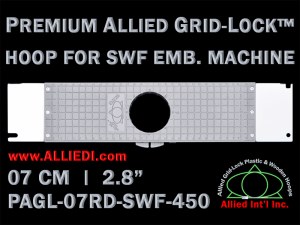 7 cm (2.8 inch) Round Premium Allied Grid-Lock Plastic Embroidery Hoop - SWF 450
