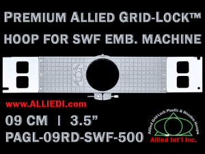 9 cm (3.5 inch) Round Premium Allied Grid-Lock Plastic Embroidery Hoop - SWF 500