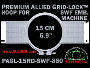 15 cm (5.9 inch) Round Premium Allied Grid-Lock Plastic Embroidery Hoop - SWF 360