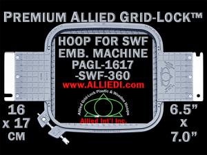 16 x 17 cm (6.5 x 7 inch) Rectangular Premium Allied Grid-Lock Plastic Embroidery Hoop - SWF 360