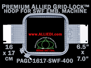 16 x 17 cm (6.5 x 7 inch) Rectangular Premium Allied Grid-Lock Plastic Embroidery Hoop - SWF 400