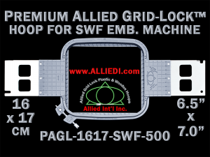 16 x 17 cm (6.5 x 7 inch) Rectangular Premium Allied Grid-Lock Plastic Embroidery Hoop - SWF 500