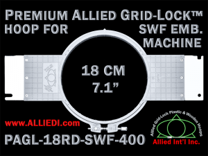 18 cm (7.1 inch) Round Premium Allied Grid-Lock Plastic Embroidery Hoop - SWF 400