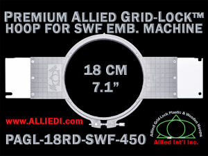 18 cm (7.1 inch) Round Premium Allied Grid-Lock Plastic Embroidery Hoop - SWF 450