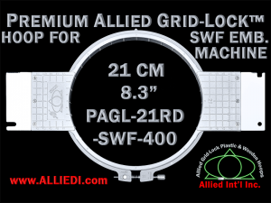 21 cm (8.3 inch) Round Premium Allied Grid-Lock Plastic Embroidery Hoop - SWF 400