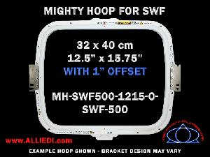 SWF 12.5 x 15.75 inch (32 x 40 cm) with 1 inch Offset - Rectangular Magnetic Mighty Hoop for 500 mm Sew Field / Arm Spacing